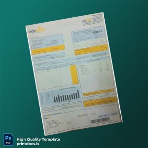 Dominican Republic EDE Este Editable Electricity Bill Template in Word and PDF formats