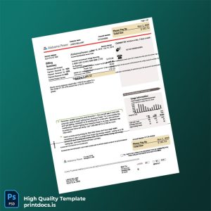 Editable Electricity Bill Template in Word and PDF formats