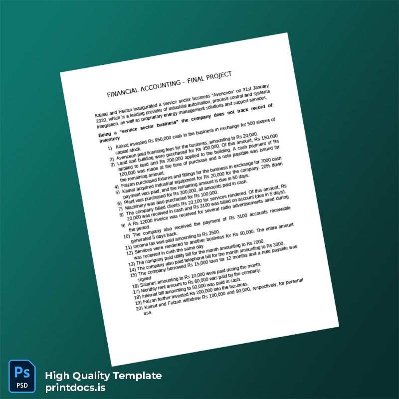 Editable Financial Accounting Template in Word and PDF formats