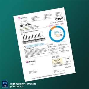 Editable Utility Bill Template in Word and PDF formats