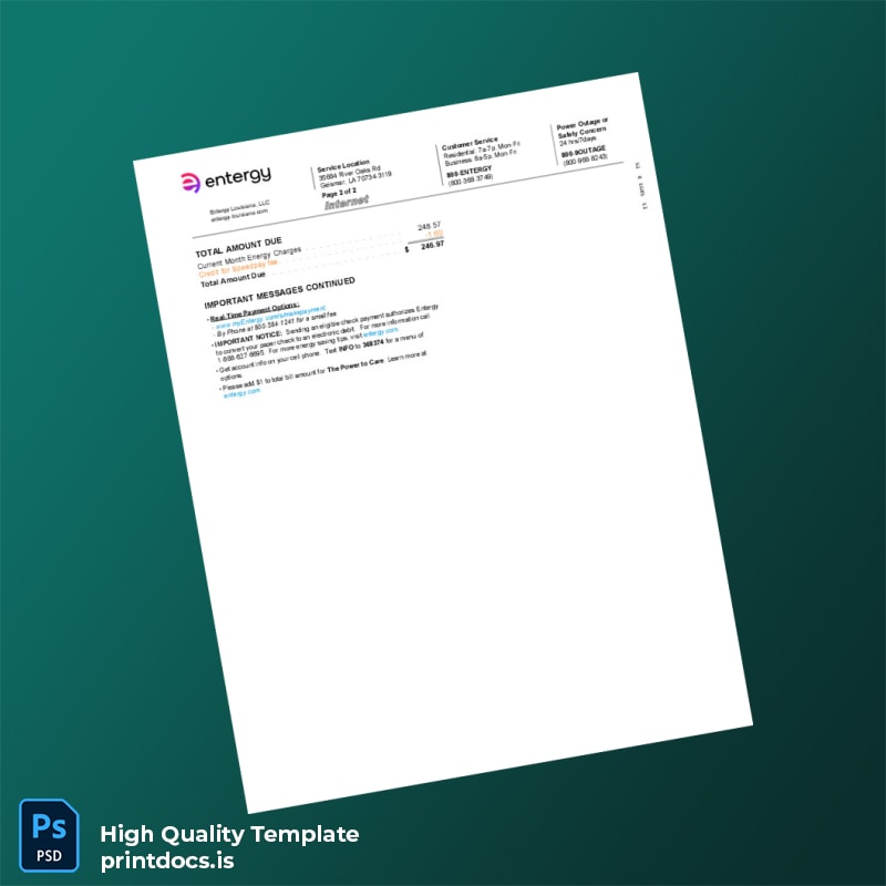 Editable Utility Bill Template in Word and PDF formats page 3