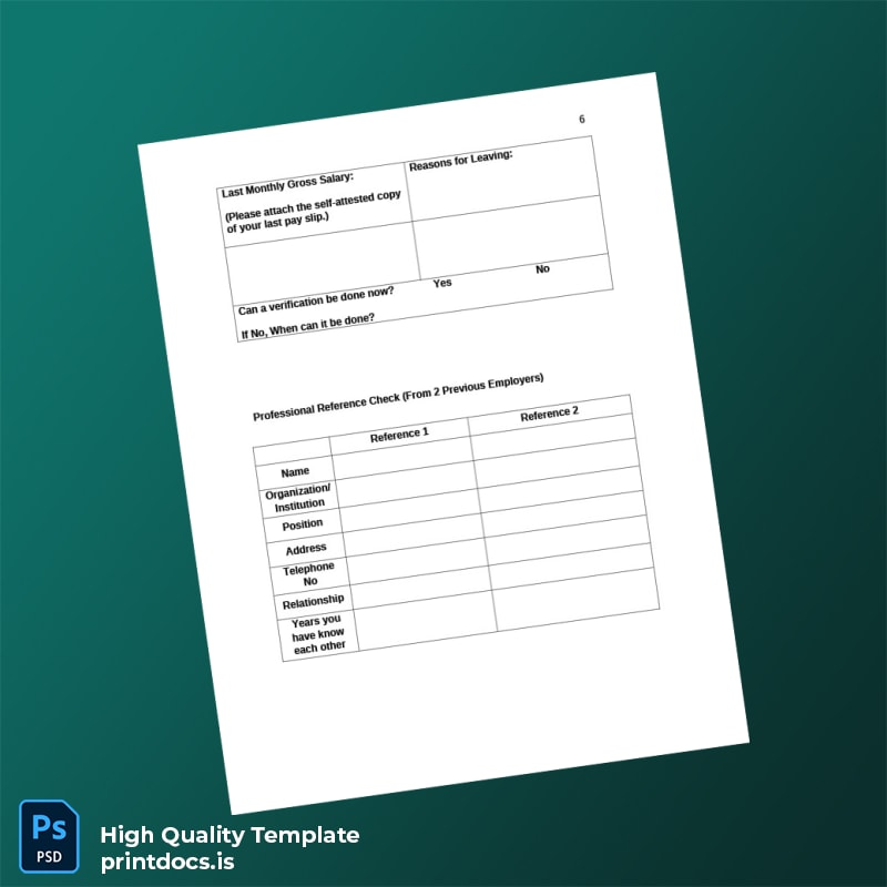 Printable Employee Verification Form Template in Word and PDF formats page 6 Image Preview - PrintDocs