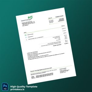 Estonia Eesti Energia Editable Utility Bill Template in Word and PDF formats