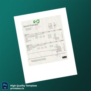 Estonia Raid Ko Editable Utility Bill Template in Word and PDF formats