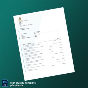 Ethiopia Commercial Bank of Ethiopia Bank Statement Template in Word and PDF formats