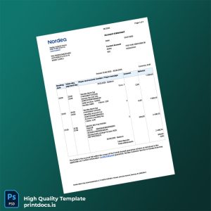 Finland Nordea Bank Statement Template in Word and PDF formats