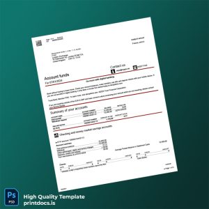 France BBT Bank Statement Template in Word and PDF formats