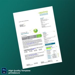 Germany Eprimo GmbH Editable Utility Bill Template in Word and PDF formats