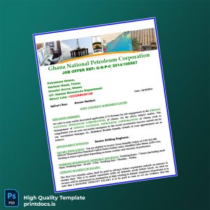 Printable Ghana National Petroleum Corporation Employment Verification Letter Template (Word & PDF) Image Preview - PrintDocs