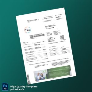 Greece Editable Utility Bill Template in Word and PDF formats