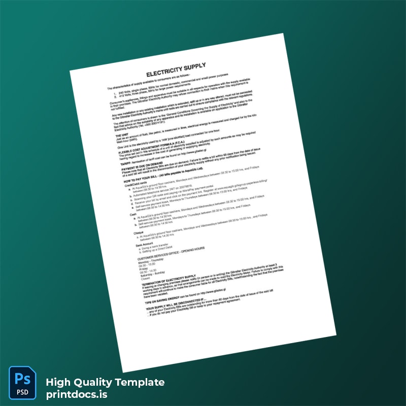 HMGoG Water Authority Editable Sales Bill Template in Word and PDF formats page 4