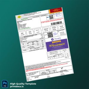 INDRAPRASTHA GAS LIMITED Editable Utility Bill Template in Word and PDF formats