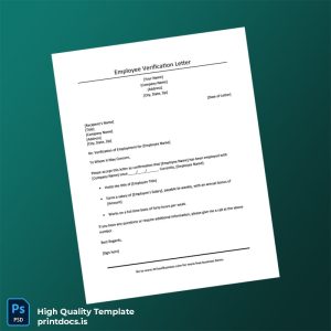 Printable Income Verification Letter Template (Word & PDF) Image Preview - PrintDocs