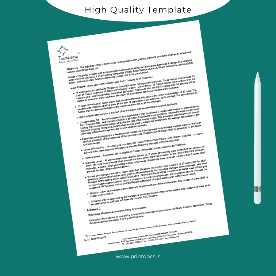 Printable India Aman Singla Employment Verification Letter Template in Word and PDF formats page 5 Image Preview - PrintDocs