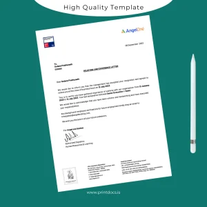 Printable India Angel One Limited Relieving and Experience Letter Template (Word & PDF) Image Preview - PrintDocs