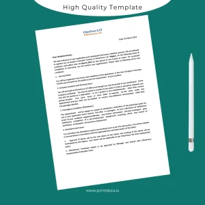 Printable India EthosFocus LLP Salary Certificate Template (Word & PDF) Image Preview - PrintDocs