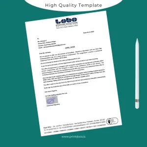 Printable India Lobo Staffing Solutions Pvt Ltd Employment Verification Letter Template (Word & PDF) Image Preview - PrintDocs