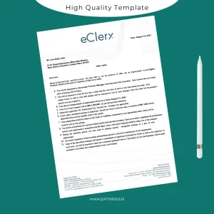 Printable India eClerx Services Ltd Employment Verification Letter Template (Word & PDF) Image Preview - PrintDocs