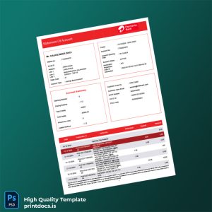 India Airtel Bank Statement Template in Word and PDF formats