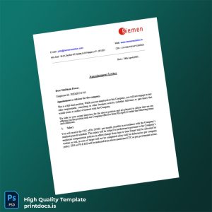 Printable India Appointment Letter Template (Word & PDF) Image Preview - PrintDocs