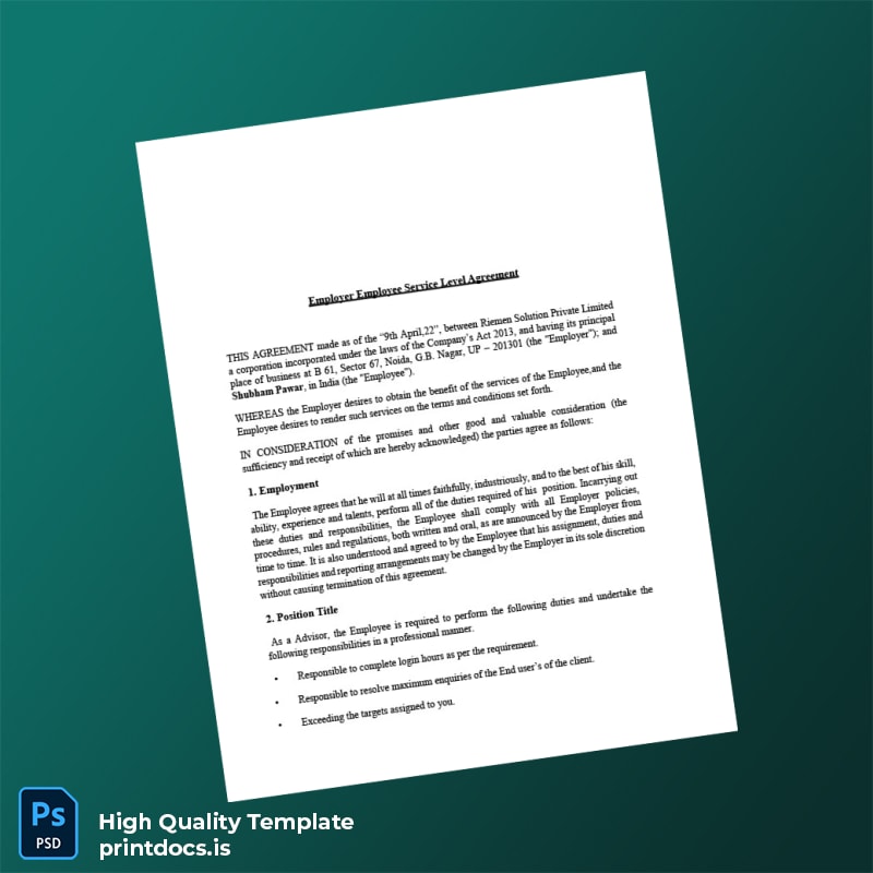 Printable India Appointment Letter Template in Word and PDF formats page 4 Image Preview - PrintDocs