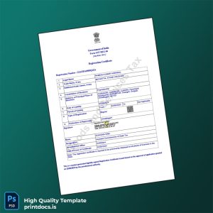 Printable India Assistant Commissioner of State Tax GST Registration Certificate Template (Word & PDF) Image Preview - PrintDocs