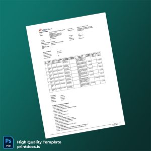 India Bank Statement Template in Word and PDF formats