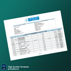 India Bank of Maharashtra Account Statement Template in Word and PDF formats