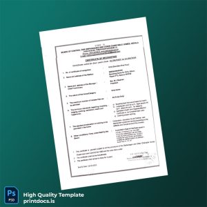 Printable India Board of Control for Orphanages and Other Charitable Homes Registration Certificate Template (Word & PDF) Image Preview - PrintDocs