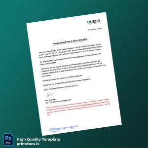 Printable India Ca India Technologies Pvt Ltd Employment Verification Letter Template (Word & PDF) Image Preview - PrintDocs