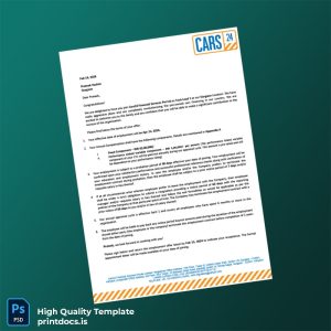 Printable India Cars24 Financial Services Employment Verification Letter Template (Word & PDF) Image Preview - PrintDocs