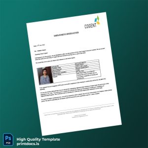 Printable India Cogent E Services Limited Employment Verification Letter Template (Word & PDF) Image Preview - PrintDocs