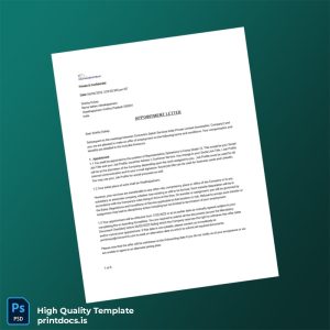 Printable India Concentrix Daksh Services India Private Limited Appointment Letter Template (Word & PDF) Image Preview - PrintDocs