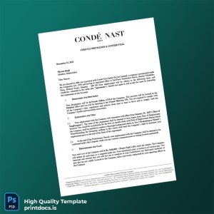 Printable India Condé Nast Employment Verification Letter Template (Word & PDF) Image Preview - PrintDocs