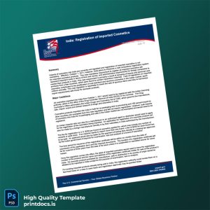 Printable India Drug Regulatory Authority Registration of Imported Cosmetics Template (Word & PDF) Image Preview - PrintDocs