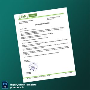 Printable India EDFI Group Employment Verification Letter Template (Word & PDF) Image Preview - PrintDocs
