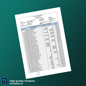 India EXIM Bank Statement Template in Word and PDF formats