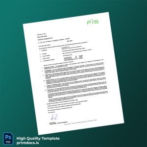 Printable India FIS Global Business Solutions India Private Limited Employment Verification Letter Template (Word & PDF) Image Preview - PrintDocs