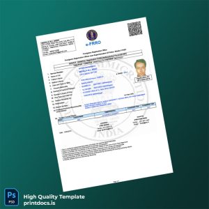 Printable India Foreigners Registration Office Registration Certificate Template (Word & PDF) Image Preview