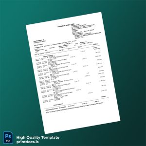 India Government Of Tamilnadu Bank Statement Template in Word and PDF formats