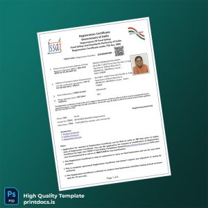 Printable India Government of Delhi Registration Certificate Template (Word & PDF) Image Preview - PrintDocs