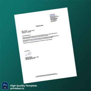 Printable India IBM Employment Verification Letter Template (Word & PDF) Image Preview - PrintDocs