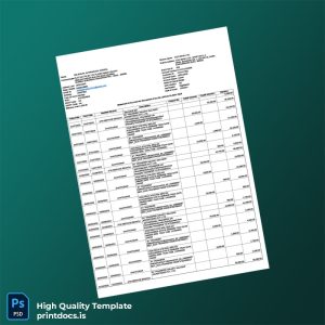 India ICICI Bank Account Statement Template in Word and PDF formats