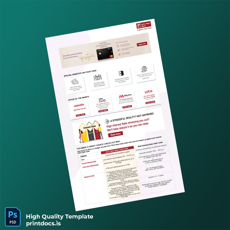 India IDFC FIRST Bank Editable Bank Statement Template in Word and PDF formats page 3