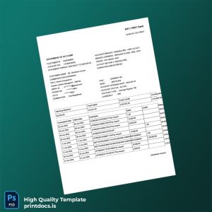 India IDFC FIRST Bank Statement Template in Word and PDF formats