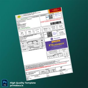 India Indraprastha Gas Limited Editable Utility Bill Template in Word and PDF formats