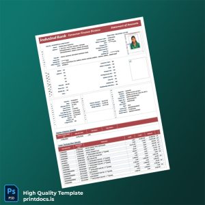 India IndusInd Bank Loan Statement Template in Word and PDF formats