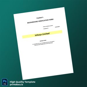Printable India Infosys Limited Employment Verification Letter Template (Word & PDF) Image Preview - PrintDocs