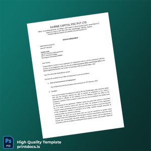 Printable India Karine Capital ISC Pvt Ltd Employment Verification Letter Template (Word & PDF) Image Preview - PrintDocs
