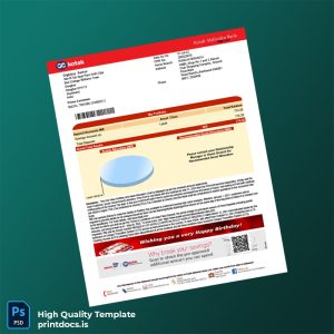 India Kotak Mahindra Bank Statement Template in Word and PDF formats